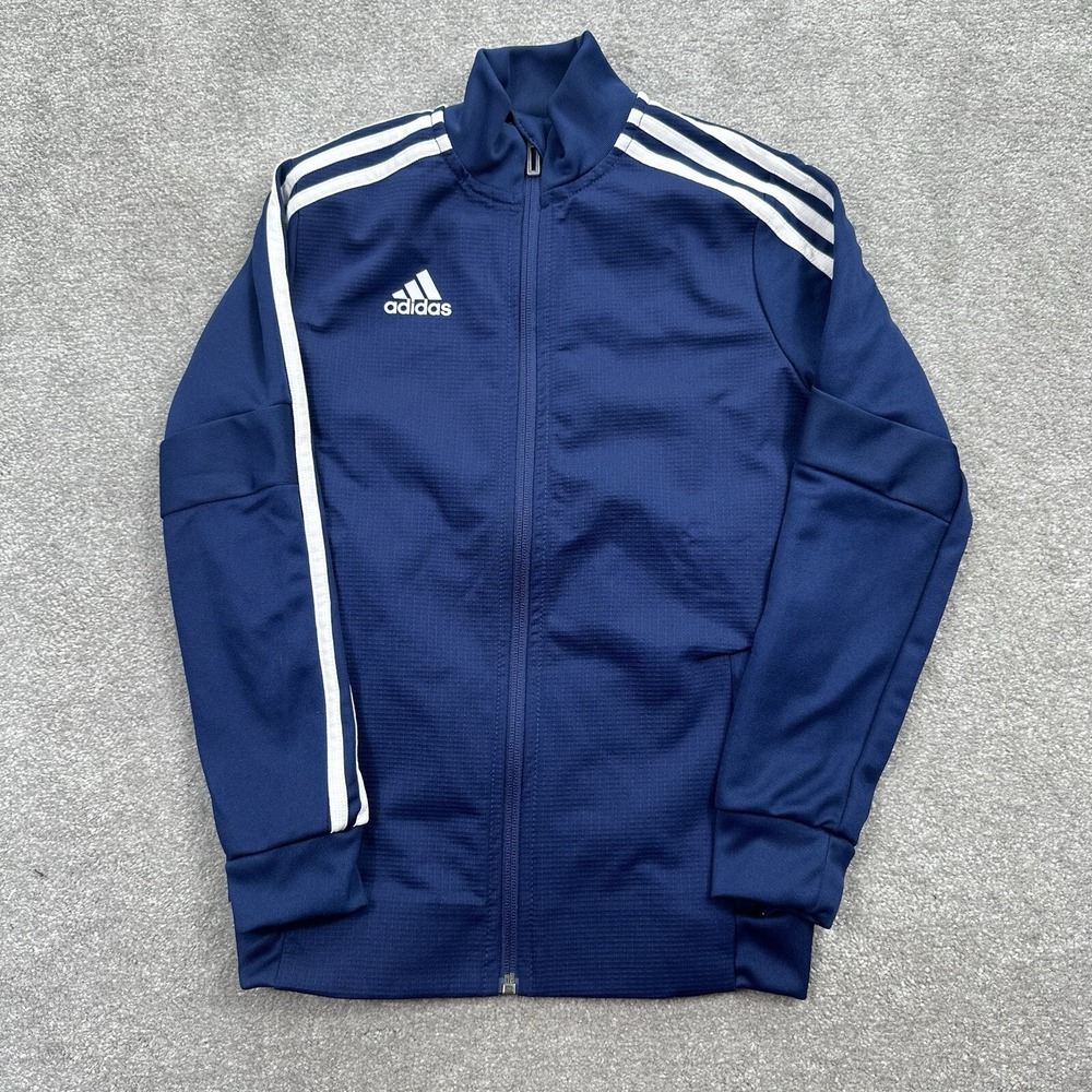 Adidas Youth Tiro Soccer Training Jacket Size Small 9-10 Blue Full‎ Zip DT5275